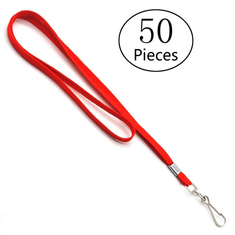 Beebel Lanyard 50PCS Lanyards with Swivel Hook clips for ID Name Badge Holder (Red) - Image 5